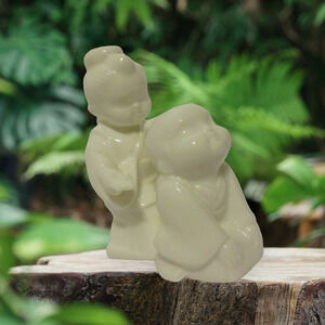 Ardalt Japan White Blanc de Chine Fine Porcelain Figurine Figure Asian Woman Boy